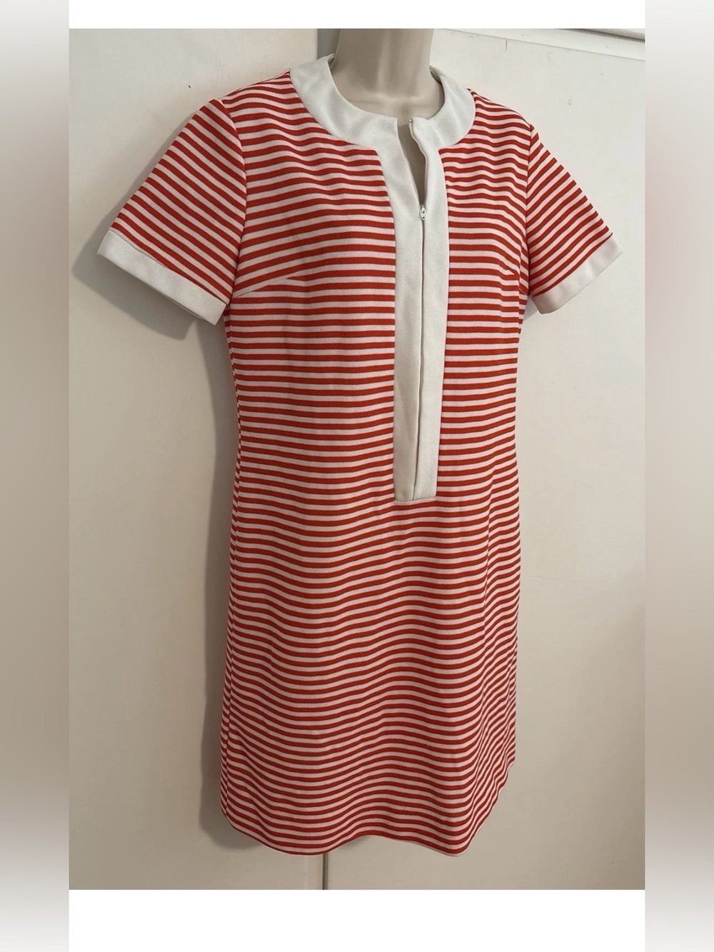 Vintage Fritzi California Size 16 Red & White Striped Short Sleeve Dress